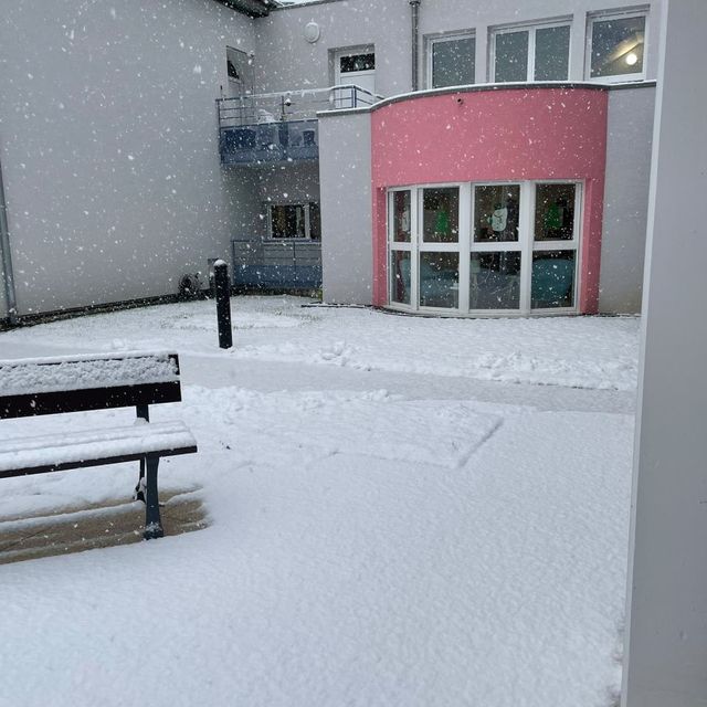 résidence sous un temps neigeux